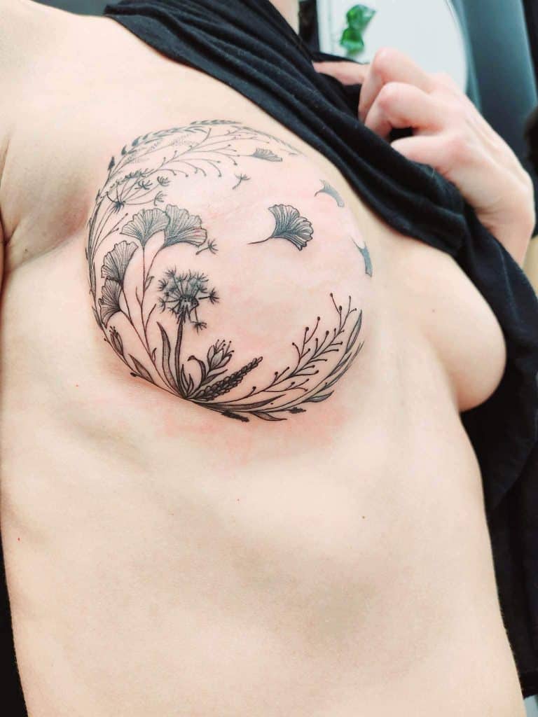 Tatouage cicatrice délicat et fin réalisé par Elodie Skin’Ink tatoueuse